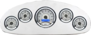 1934 Chevy Master Billet Aluminum Gauge Panel w/ Dakota Digital VHX-1050 Silver Alloy Gauges