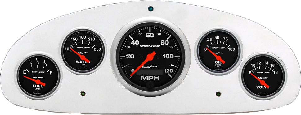 1934 Chevy Master Billet Aluminum Gauge Panel w/ Sport-Comp gauges