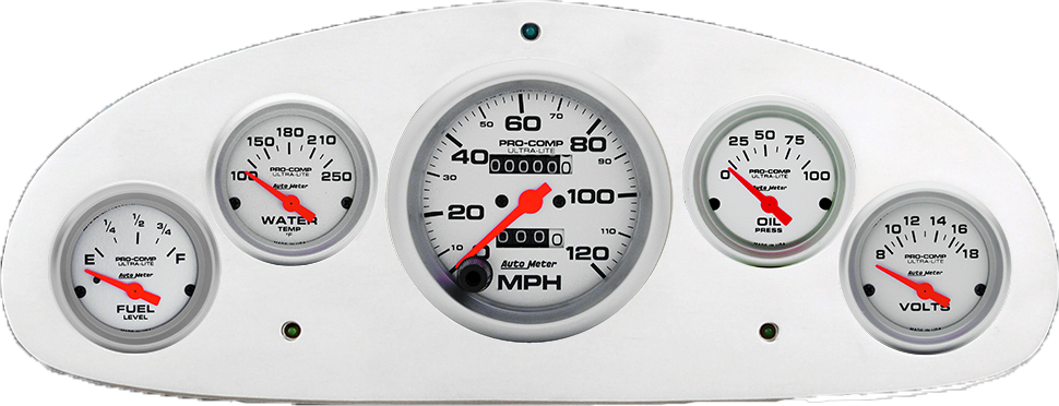 1934 Chevy Master Aluminum Gauge Panel w/ AutoMeter Ultra-Lite Gauges