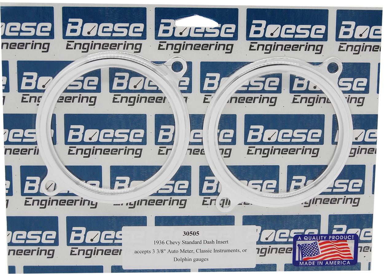 1936 Chevy Standard Adapter Rings for 3 3/8" Auto Meter, Classic Instruments, or Dolphin