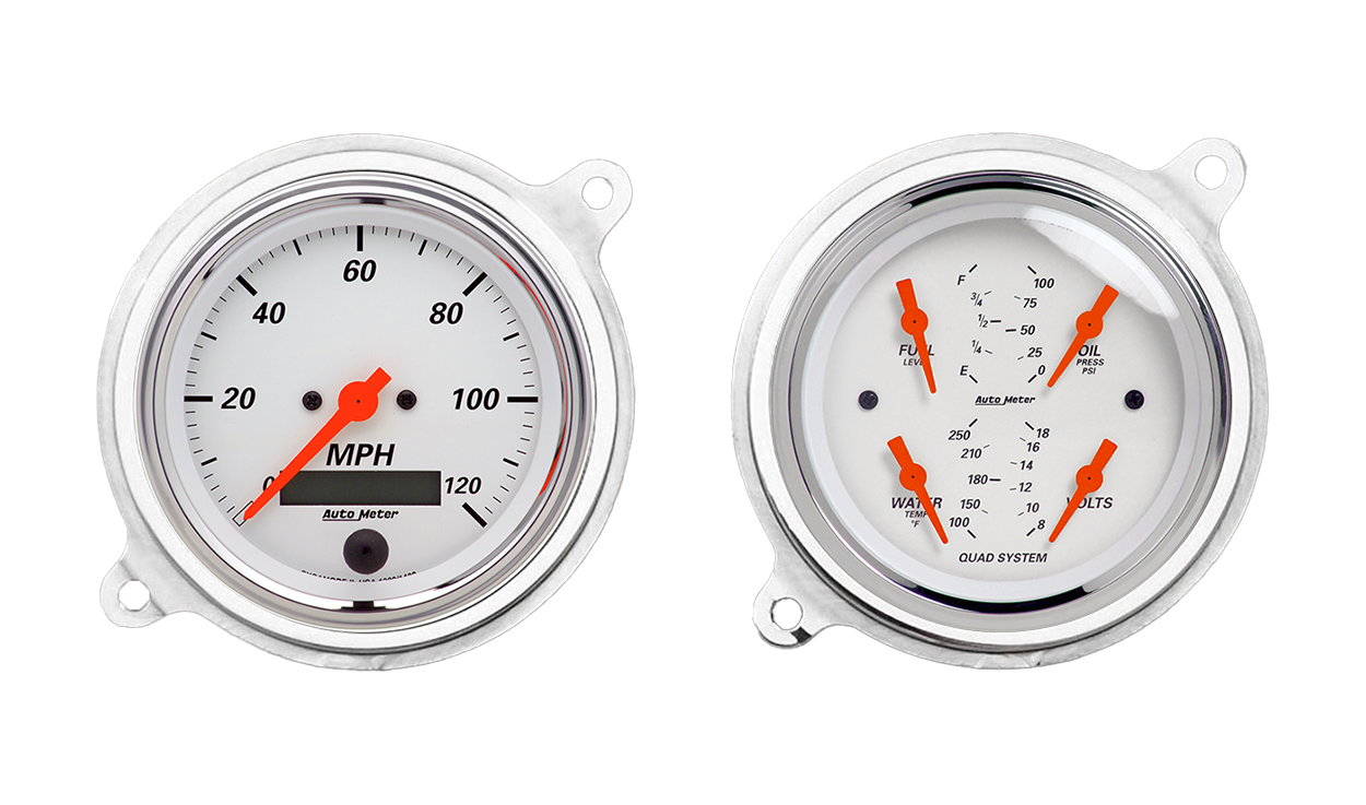 1936 Chevy Standard Aluminum Adapter Rings w/ Auto Meter Street Rod Series Gauges - Image 4