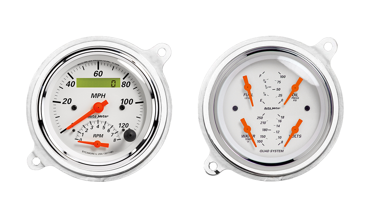 1936 Chevy Standard Aluminum Adapter Rings w/ Auto Meter Street Rod Series Gauges (Speedo/Tach) - Image 3