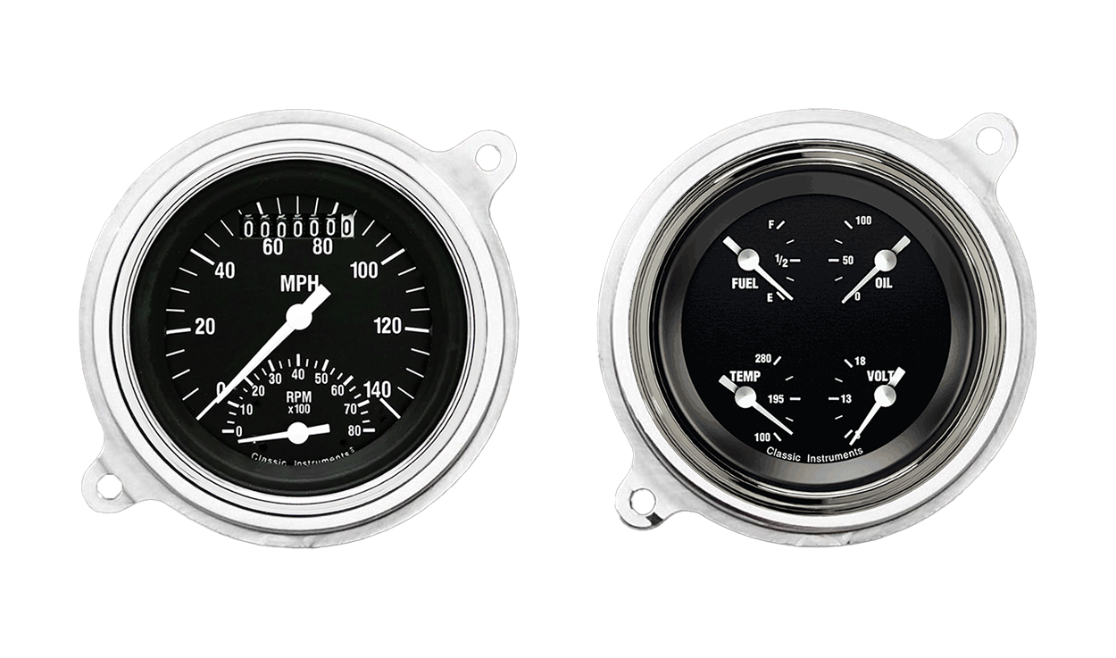 1936 Chevy Standard Aluminum Adapter Rings w/ Classic Instruments Gauges (Ultimate Speedometer) - Image 2