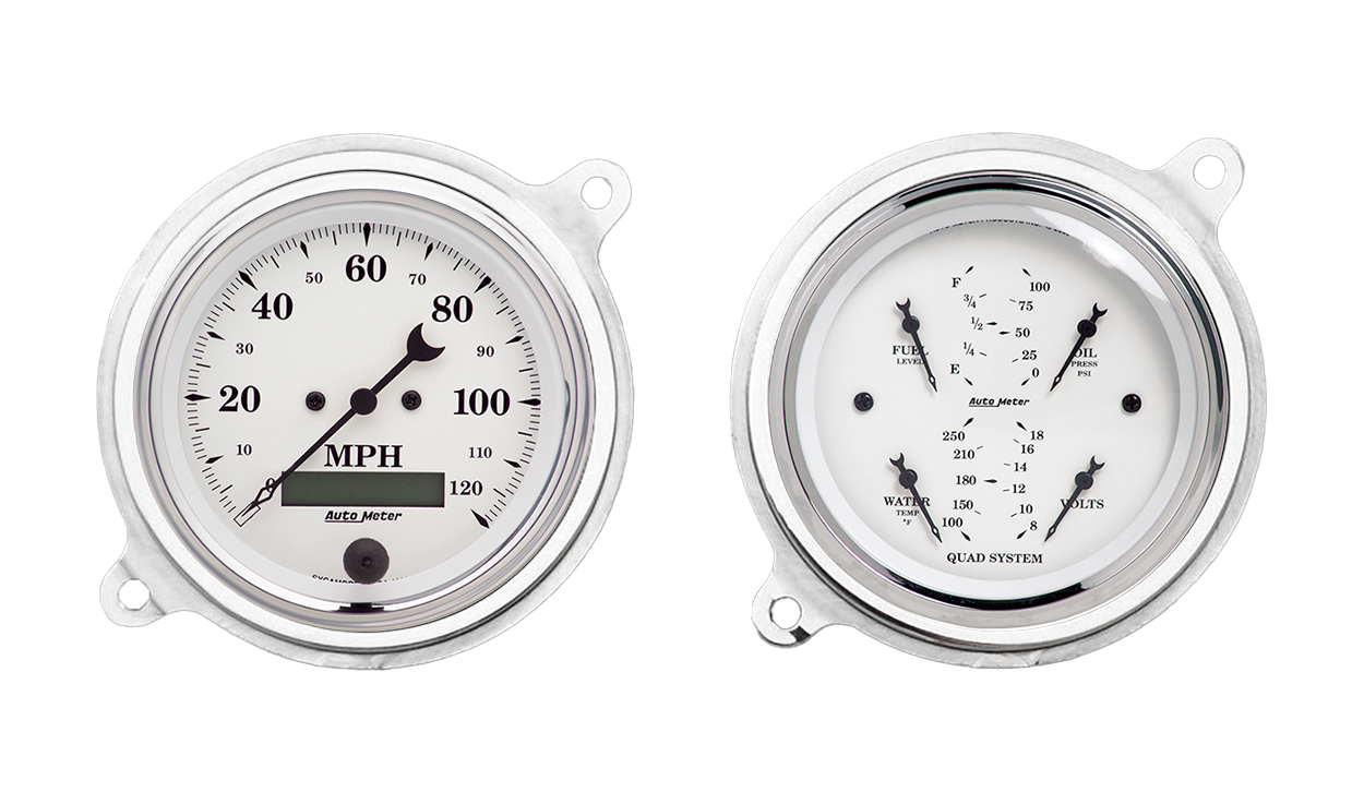1936 Chevy Standard Aluminum Adapter Rings w/ Auto Meter Street Rod Series Gauges - Image 5