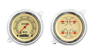 1936 Chevy Standard Aluminum Adapter Rings w/ Classic Instruments Gauges