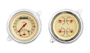 1936 Chevy Standard Aluminum Adapter Rings w/ Classic Instruments Gauges (Ultimate Speedometer)