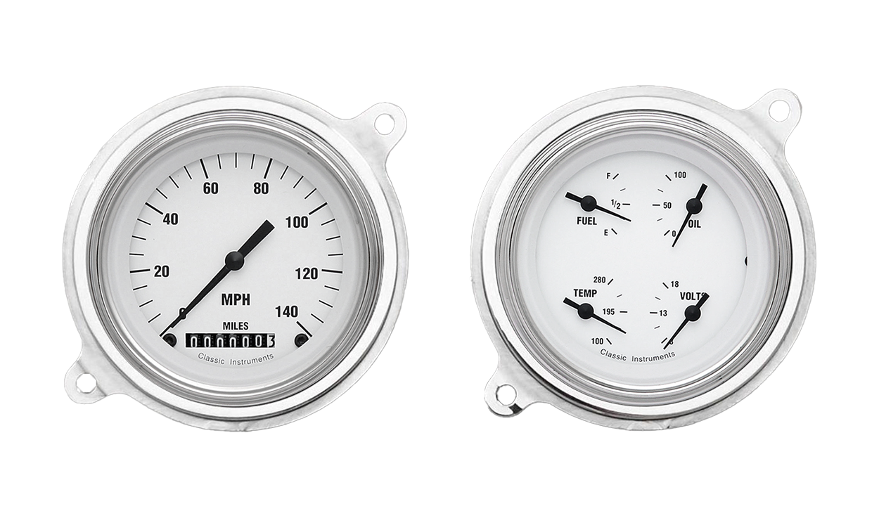 1936 Chevy Standard Aluminum Adapter Rings w/ Classic Instruments Gauges - Image 3