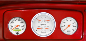 1935-1936 Chevy Master or 1935-1939 Chevy Truck Gauge Adapters w/ Auto Meter Arctic White Gauges