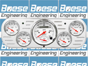 1937-1938 Chevy Car Aluminum Gauge Panel w/ Auto Meter Street Rod Series Gauges (Speedo/Tach)