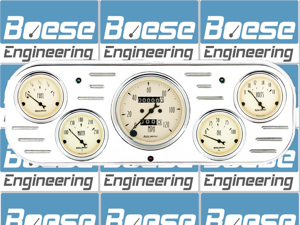 1937-1938 Chevy Car Aluminum Gauge Panel w/ Auto Meter Street Rod Series Gauges - Image 2