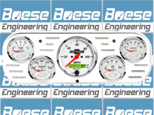 1937-1938 Chevy Car Aluminum Gauge Panel w/ Auto Meter Chevy Vintage Gauges