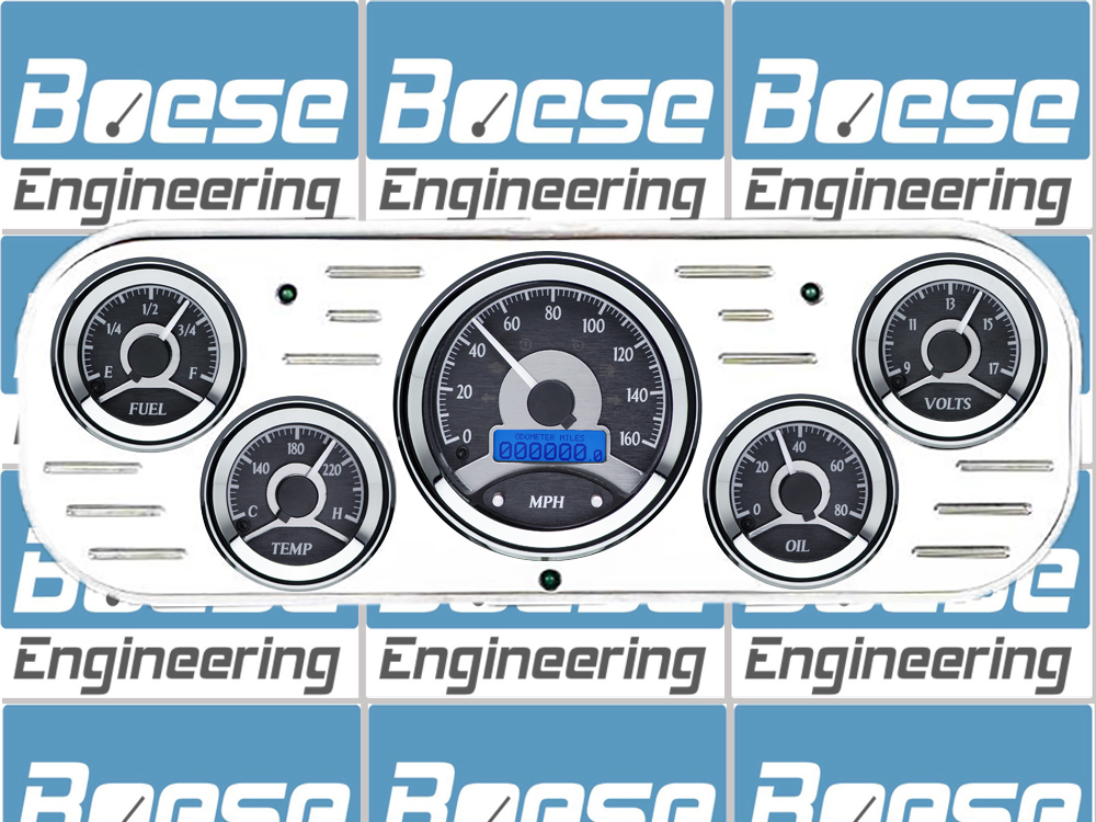 1937-1938 Chevy Car Aluminum Gauge Panel w/ Dakota Digital VHX-1050 Black Alloy Gauges - Image 2