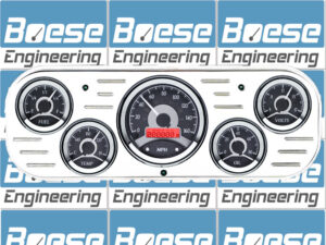 1937-1938 Chevy Car Aluminum Gauge Panel w/ Dakota Digital VHX-1050 Black Alloy Gauges