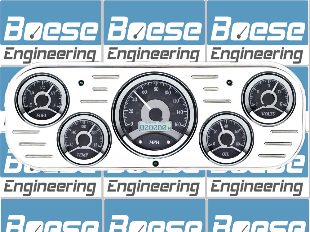 1937-1938 Chevy Car Aluminum Gauge Panel w/ Dakota Digital VHX-1050 Black Alloy Gauges - Image 3