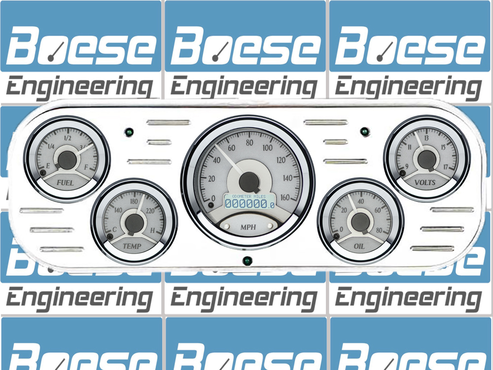 1937-1938 Chevy Car Aluminum Gauge Panel w/ Dakota Digital VHX-1050 Silver Alloy Gauges - Image 3