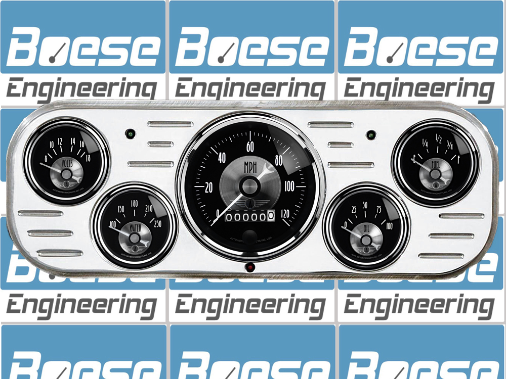 1937-1938 Chevy Car Aluminum 5 Gauge Panel w/ Auto Meter Prestige Series - Image 2