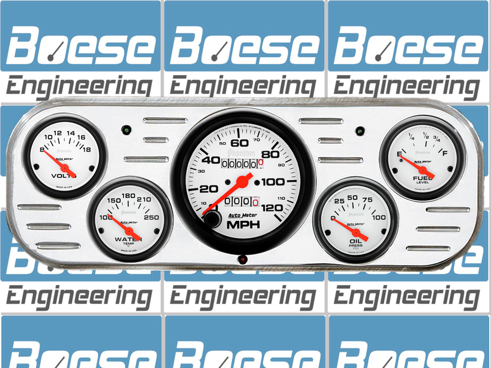 1937-1938 Chevy Car Aluminum Dash Insert w/ Auto Meter Phantom Gauges