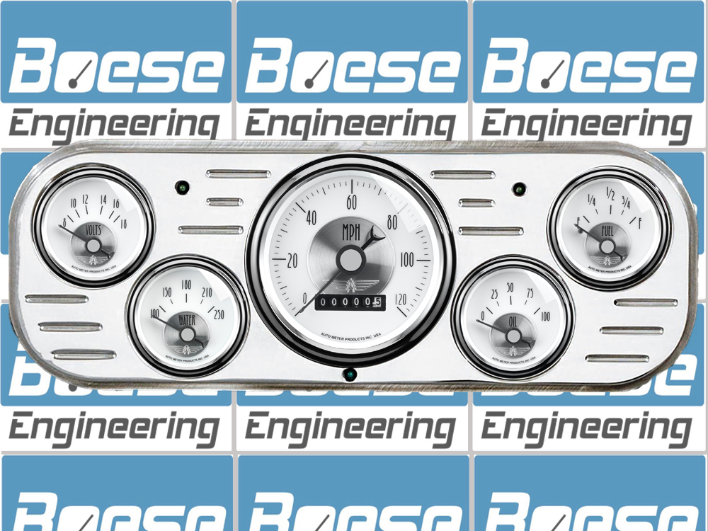 1937-1938 Chevy Car Aluminum 5 Gauge Panel w/ Auto Meter Prestige Series - Image 3
