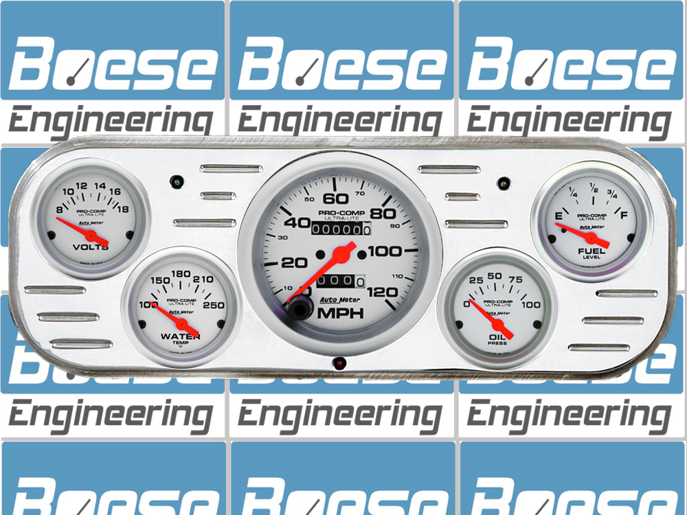 1937-1938 Chevy Car Aluminum Dash Insert w/ Ultra-Lite Gauges