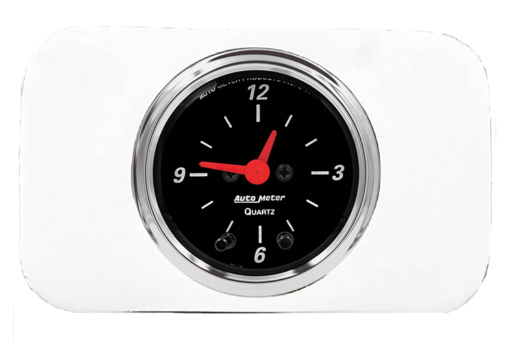 1937-1938 Chevy Car Clock Inserts w/ Auto Meter Street Rod Series Clocks - Image 4