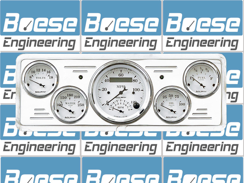 1939 Chevy Car Billet Aluminum Gauge Panel w/ Auto Meter Street Rod Series Gauges (Speedo/Tach) - Image 5