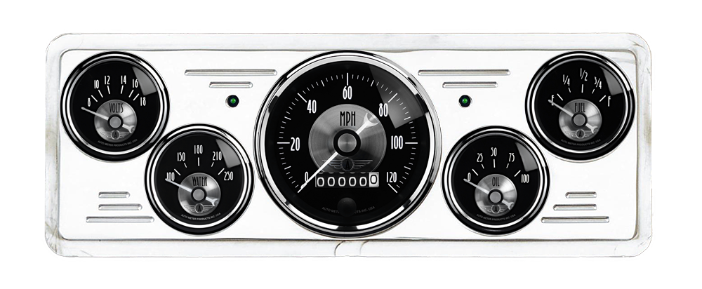 1939 Chevy Car Billet Aluminum 5 Gauge Panel w/ Auto Meter Prestige Series