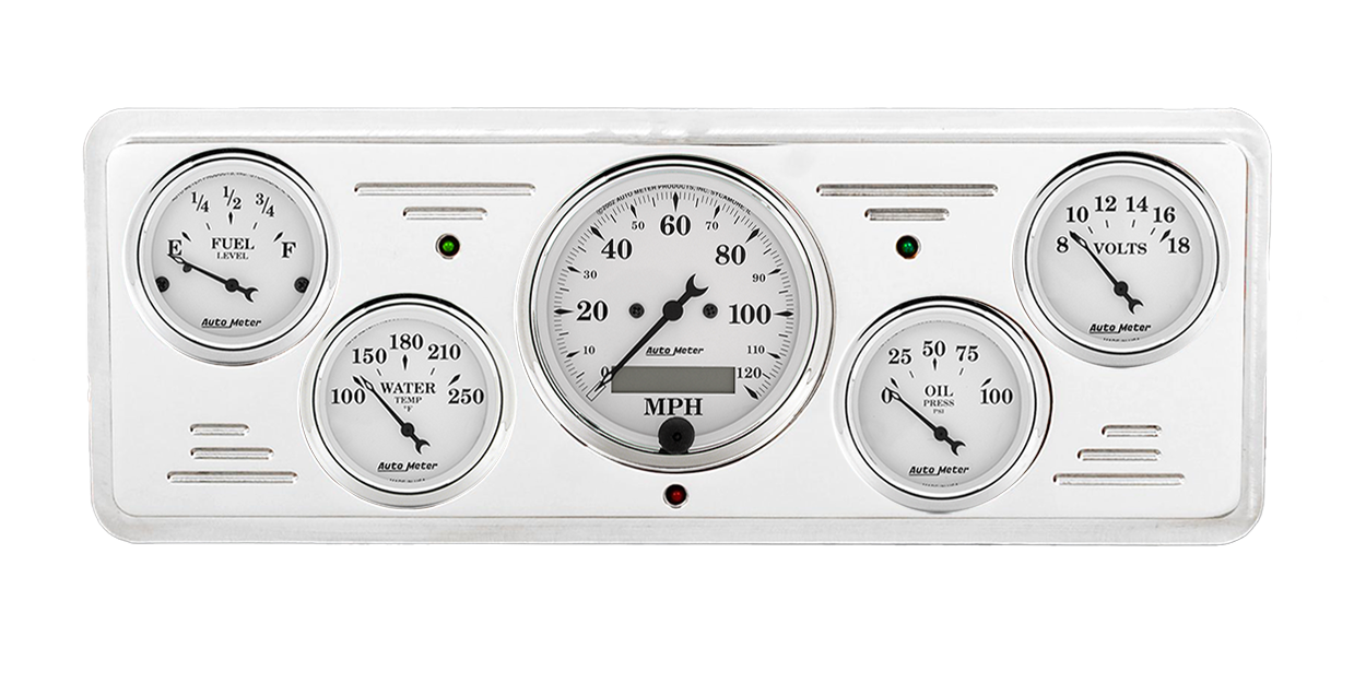 1939 Chevy Car Billet Aluminum Gauge Panel w/ Auto Meter Street Rod series gauges - Image 4