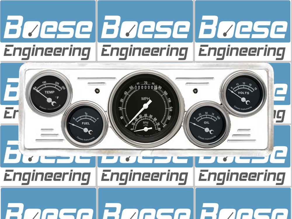 1939 Chevy Car Billet Aluminum 5 Gauge Panel w/ Classic Instruments Gauges (Ultimate Speedometer) - Image 3