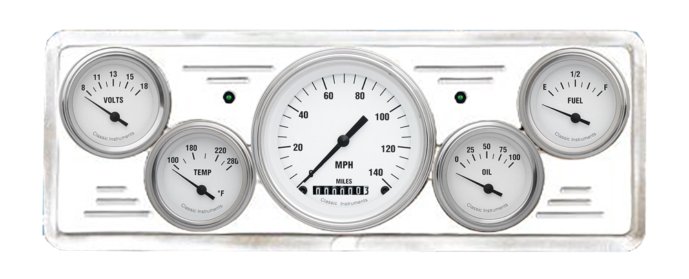 1939 Chevy Car Aluminum 5 Gauge Panel w/ Classic Instruments Gauges - Image 4