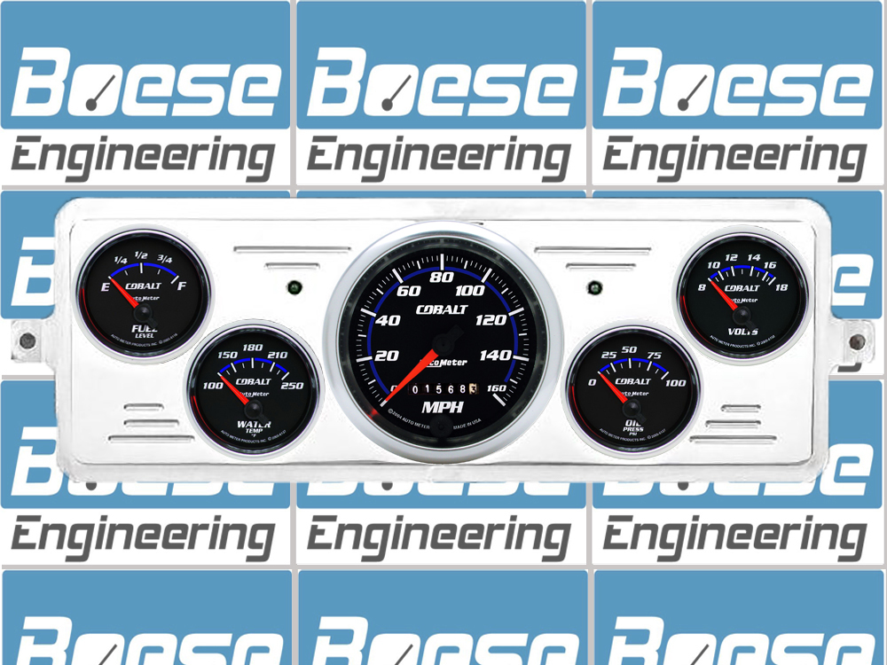 1939 Chevy Car Billet Aluminum Gauge Panel w/ Auto Meter Cobalt Gauges