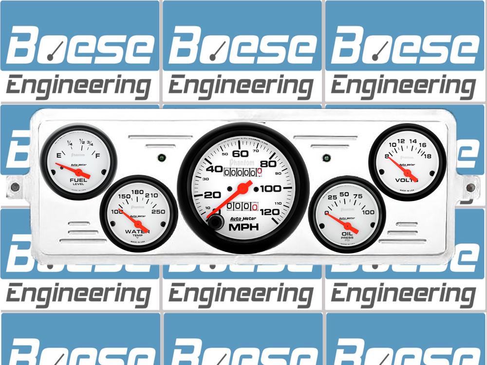 1939 Chevy Car Billet Aluminum Gauge Panel w/ Auto Meter Phantom gauges