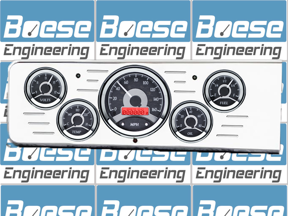 1940 Chevy Car Billet Aluminum Gauge Panel w/ Dakota Digital VHX-1050 Black Alloy Gauges - Image 6