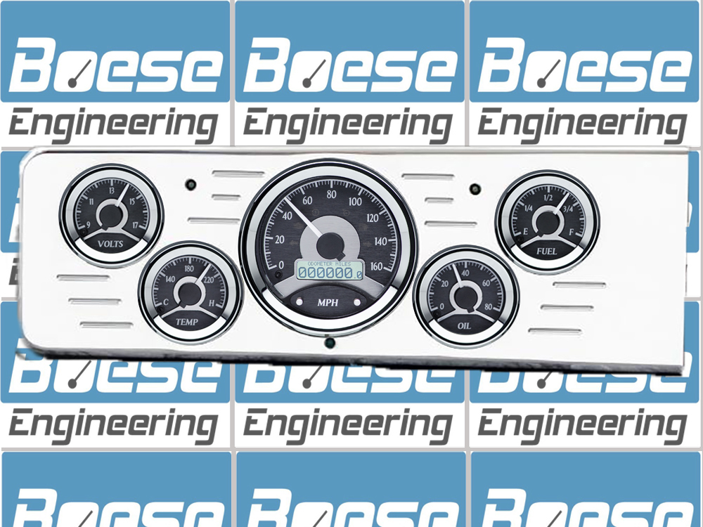 1940 Chevy Car Billet Aluminum Gauge Panel w/ Dakota Digital VHX-1050 Black Alloy Gauges - Image 7