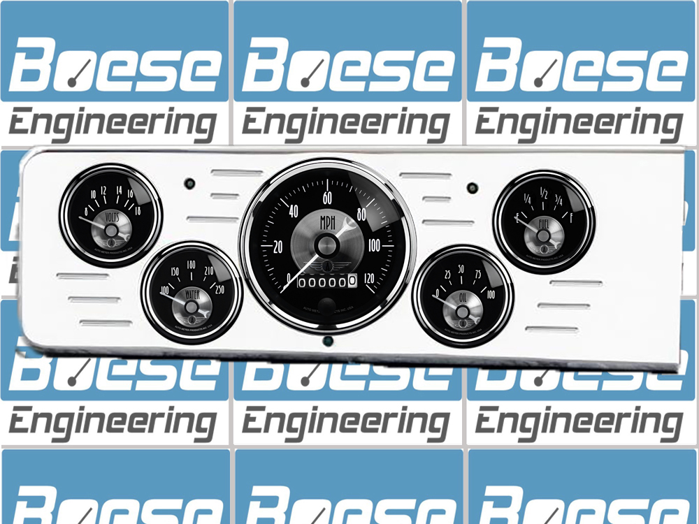 1940 Chevy Car Billet Aluminum 5 Gauge Panel w Auto Meter Prestige Series