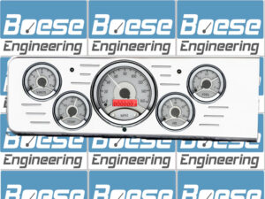 1940 Chevy Car Billet Aluminum Gauge Panel w/ Dakota Digital VHX-1050 Silver Alloy Gauges