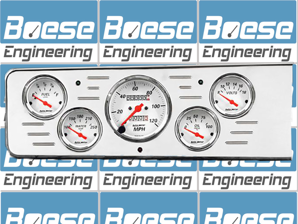 1940 Chevy Car Billet Aluminum Gauge Panel With Auto Meter Street Rod series gauges - Image 3