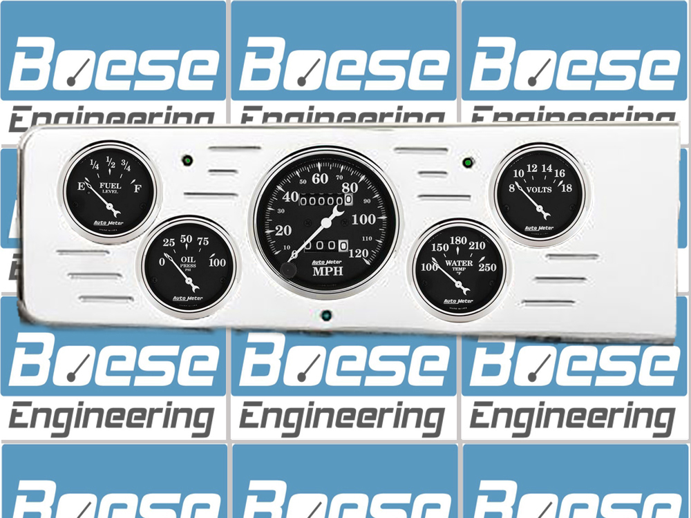 1940 Chevy Car Billet Aluminum Gauge Panel With Auto Meter Street Rod series gauges - Image 4