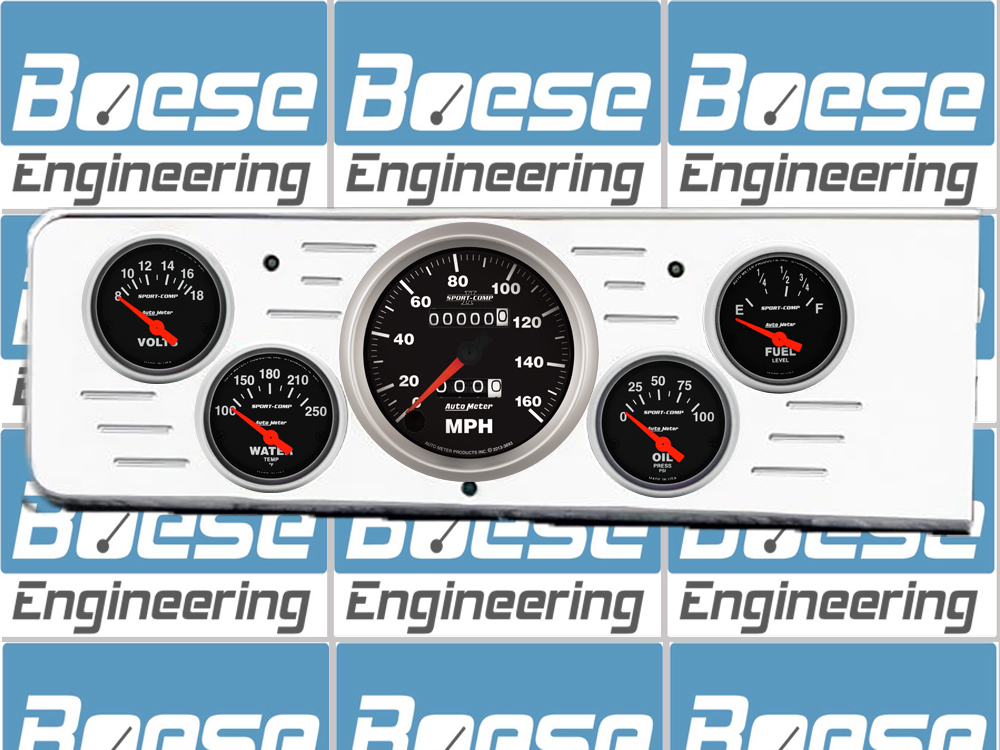 1940 Chevy Car Billet Aluminum Gauge Panel w/ Sport-Comp gauges