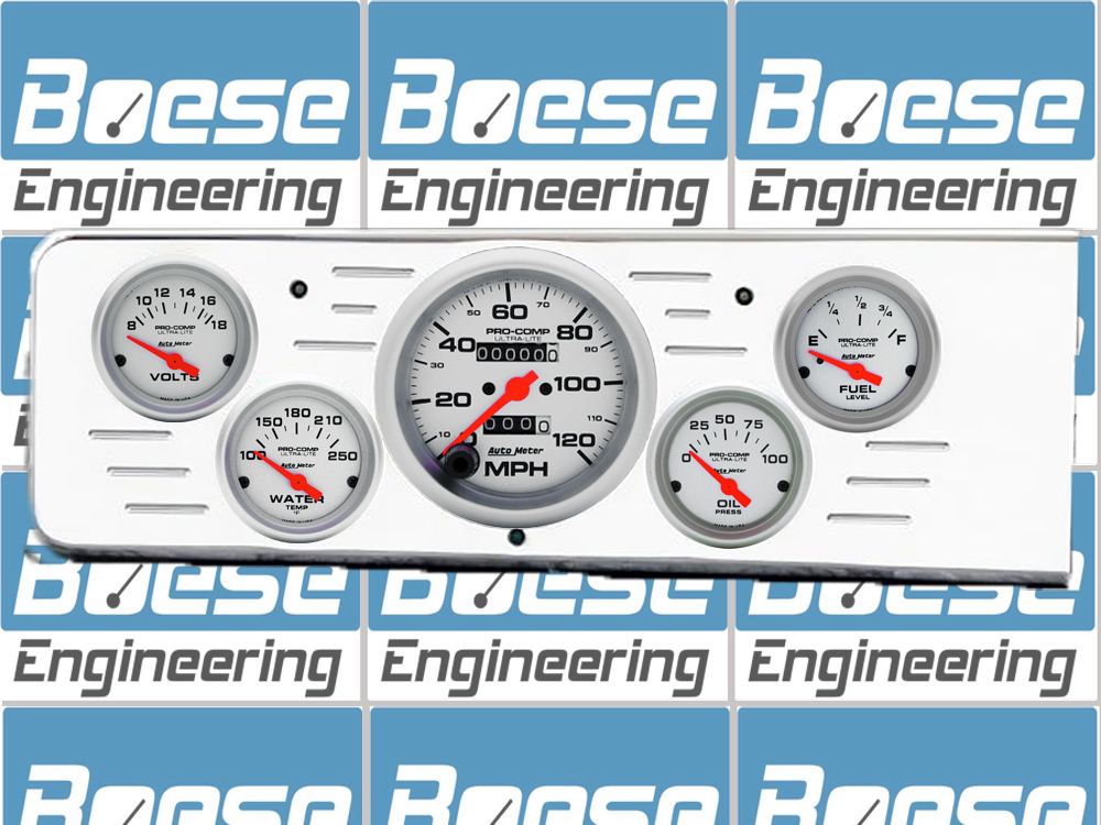 1940 Chevy Car Billet Aluminum Gauge Panel w/ Ultra-Lite gauges