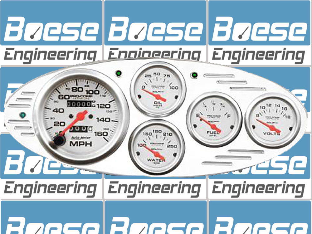 1932 Ford Car Billet Aluminum Gauge Panel w/ Ultra-Lite gauges