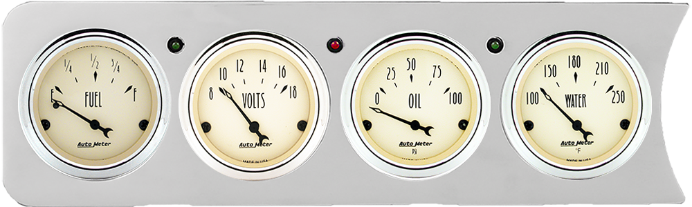 1941-1948 Chevy Car 4 Gauge Panel w/ AutoMeter Street Rod Series Gauges - Image 2