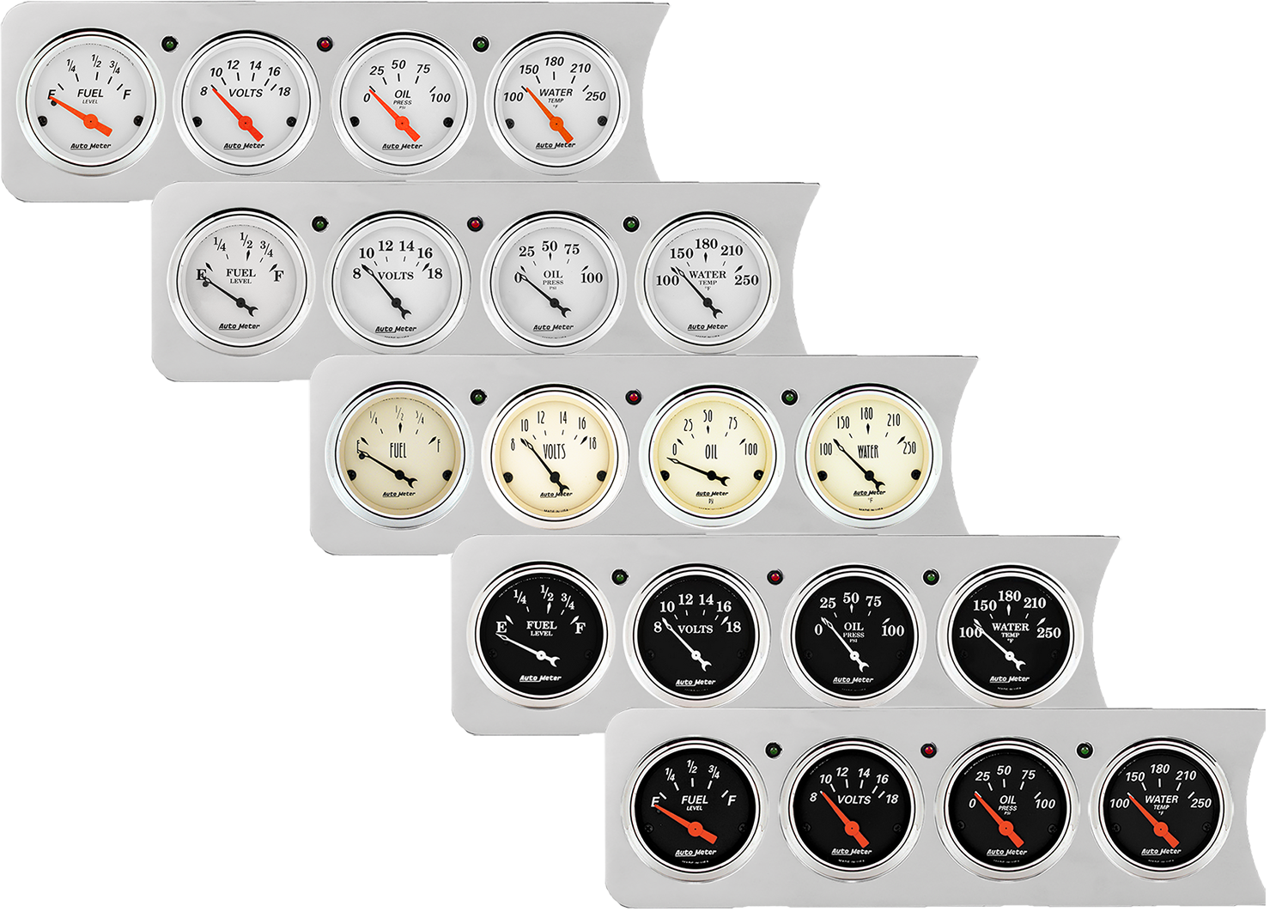 1941-1948 Chevy Car 4 Gauge Panel w/ AutoMeter Street Rod Series Gauges