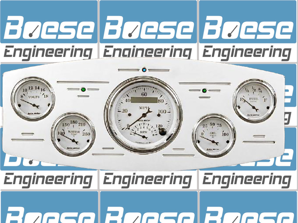 1933-1934 Dodge Car Billet Aluminum Gauge Panel w Auto Meter Street Rod Series Gauges (Speedo/Tach)