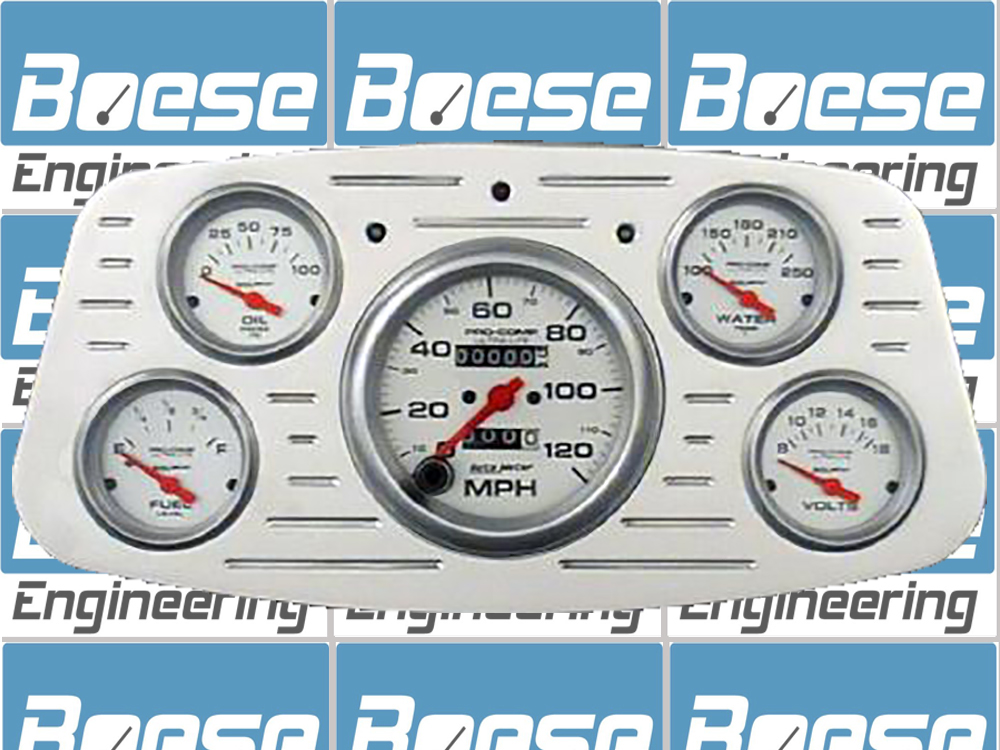 1933-1934 Ford Car Billet Aluminum Gauge Panel w/ Ultra-Lite gauges