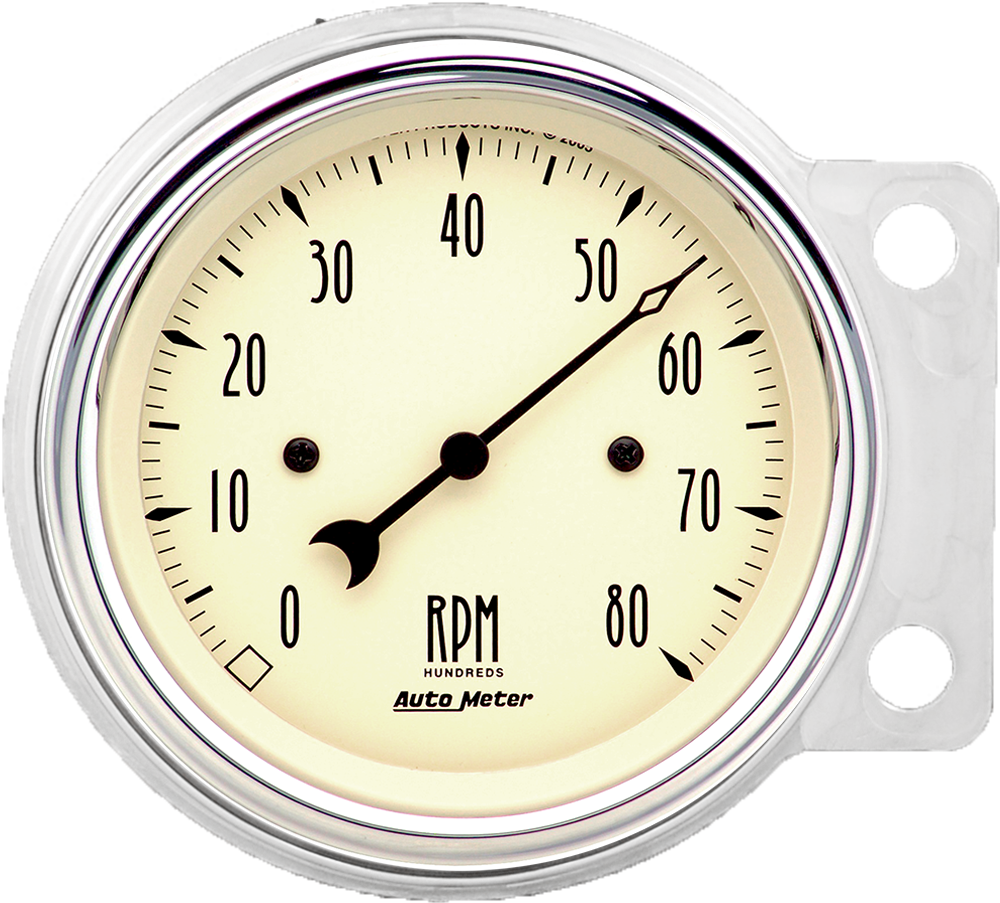 1941-1948 Chevy Car Aluminum Tachometer Insert w/ AutoMeter Street Rod Series Tachometer - Image 6