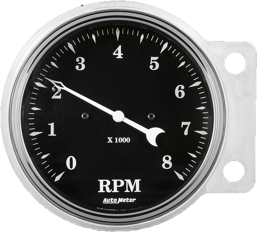 1941-1948 Chevy Car Aluminum Tachometer Insert w/ AutoMeter Street Rod Series Tachometer - Image 3