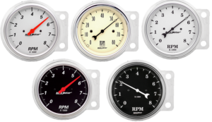 1941-1948 Chevy Car Aluminum Tachometer Insert w/ AutoMeter Street Rod Series Tachometer