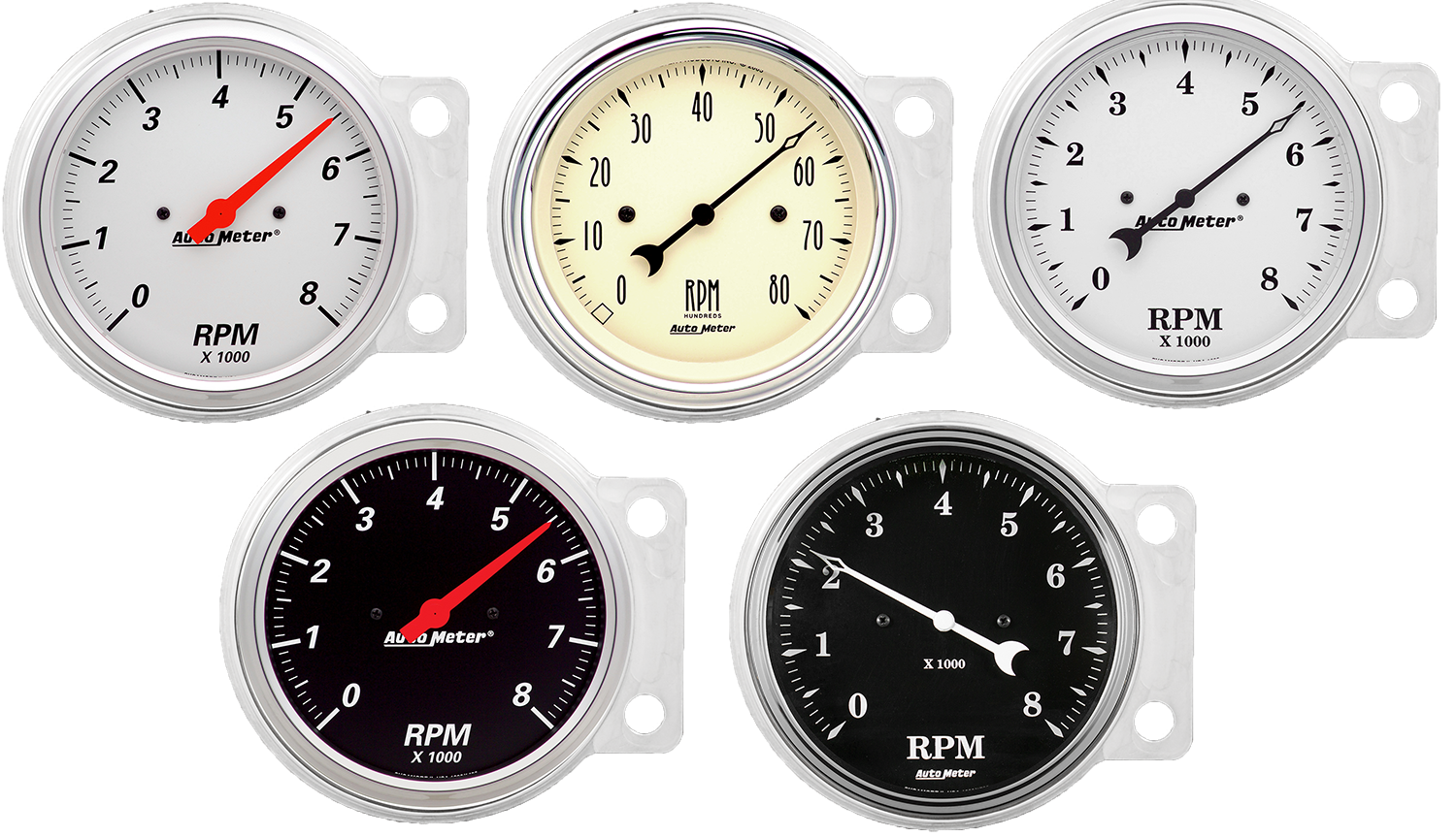 1941-1948 Chevy Car Aluminum Tachometer Insert w/ AutoMeter Street Rod Series Tachometer