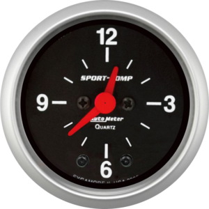 3385 Auto Meter Sport-Comp 2 1/16" Quartz Clock 12 volt or 16 volt