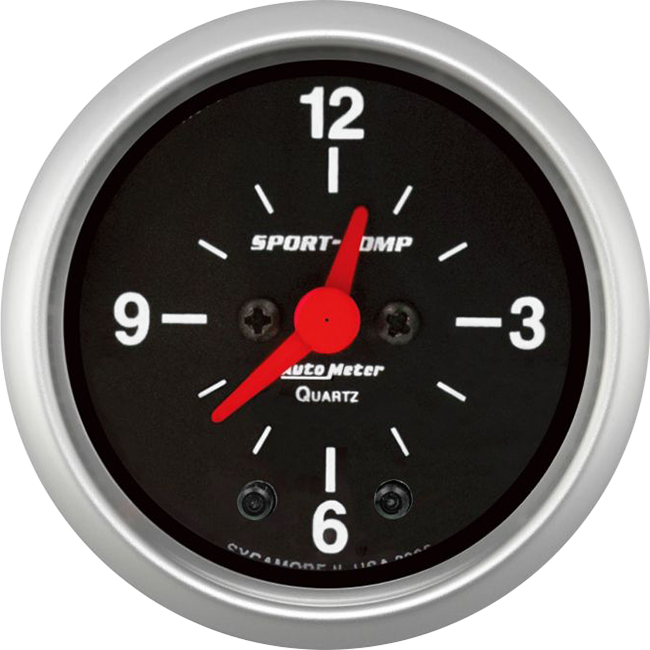 3385 Auto Meter Sport-Comp 2 1/16" Quartz Clock 12 volt or 16 volt